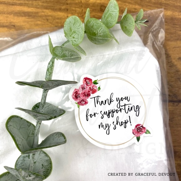 Thank You For Supporting My Shop! - 2" (inches) Sticker - (48ct.) [GD9-48] - Picture 5 of 5